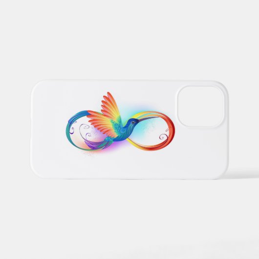 Rainbow Hummingbird mit dem Symbol Unendlichkeit iPhone Hülle (Rückseite (Horizontal))