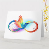 Rainbow Hummingbird mit dem Symbol Unendlichkeit Karte (Gelbe Blume)