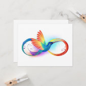 Rainbow Hummingbird mit dem Symbol Unendlichkeit Karte (Vorderseite/Rückseite Beispiel)