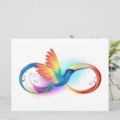Rainbow Hummingbird mit dem Symbol Unendlichkeit Karte (Stehend Vorderseite)