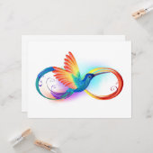 Rainbow Hummingbird mit dem Symbol Unendlichkeit Karte (Vorderseite/Rückseite Beispiel)