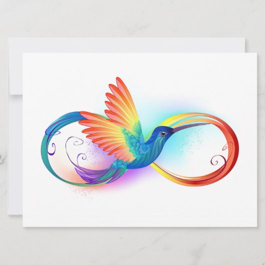 Rainbow Hummingbird mit dem Symbol Unendlichkeit Karte (Vorderseite)