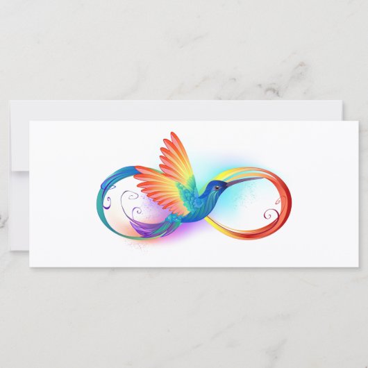 Rainbow Hummingbird mit dem Symbol Unendlichkeit Karte (Vorderseite)