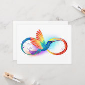 Rainbow Hummingbird mit dem Symbol Unendlichkeit Karte (Vorderseite/Rückseite Beispiel)