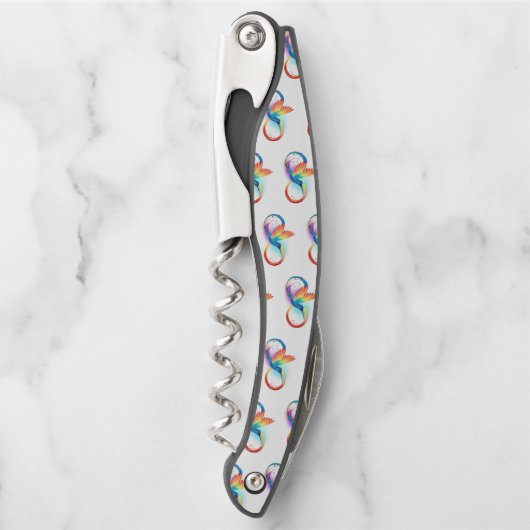 Rainbow Hummingbird mit dem Symbol Unendlichkeit Kellnermesser (Vorderseite)