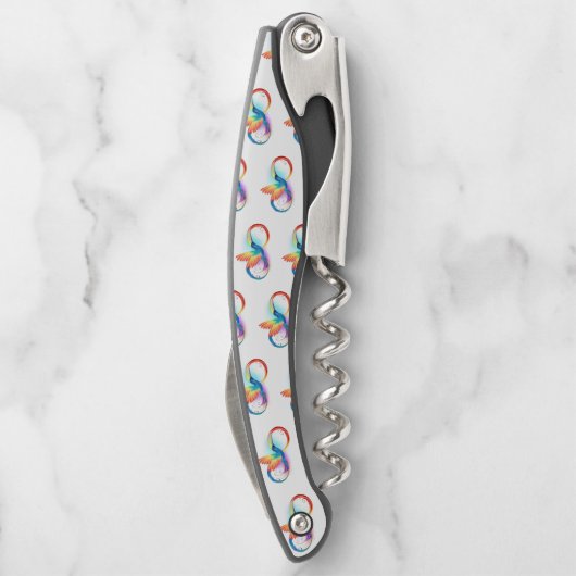 Rainbow Hummingbird mit dem Symbol Unendlichkeit Kellnermesser (Rückseite)