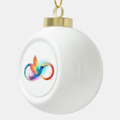 Rainbow Hummingbird mit dem Symbol Unendlichkeit Keramik Kugel-Ornament (Rechts)