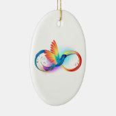 Rainbow Hummingbird mit dem Symbol Unendlichkeit Keramik Ornament (Rechts)