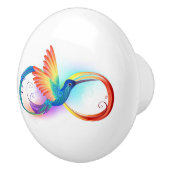 Rainbow Hummingbird mit dem Symbol Unendlichkeit Keramikknauf (Rechts)