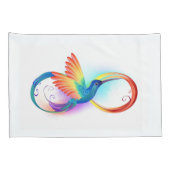 Rainbow Hummingbird mit dem Symbol Unendlichkeit Kissenbezug (Rückseite-Rechts)