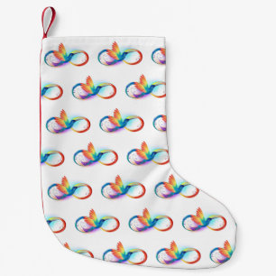 Rainbow Hummingbird mit dem Symbol Unendlichkeit Kleiner Weihnachtsstrumpf