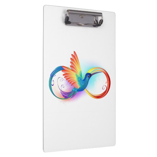 Rainbow Hummingbird mit dem Symbol Unendlichkeit Klemmbrett (Rechts)