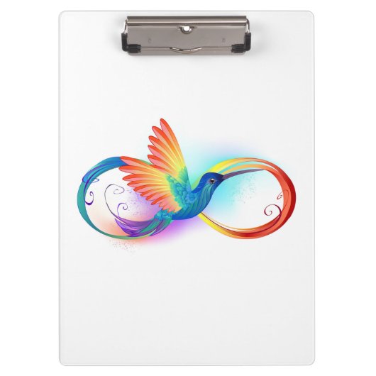 Rainbow Hummingbird mit dem Symbol Unendlichkeit Klemmbrett (Vorderseite)