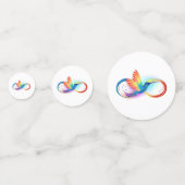 Rainbow Hummingbird mit dem Symbol Unendlichkeit Konfetti (Vorderseiten)
