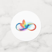 Rainbow Hummingbird mit dem Symbol Unendlichkeit Konfetti (Klein Vorderseite)