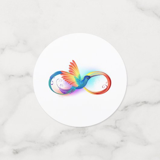 Rainbow Hummingbird mit dem Symbol Unendlichkeit Konfetti (Klein Vorderseite)