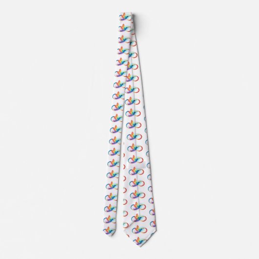 Rainbow Hummingbird mit dem Symbol Unendlichkeit Krawatte (Rückseite)