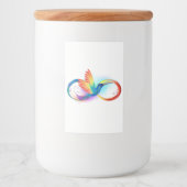 Rainbow Hummingbird mit dem Symbol Unendlichkeit Lebensmitteletikett (Vorderseite)