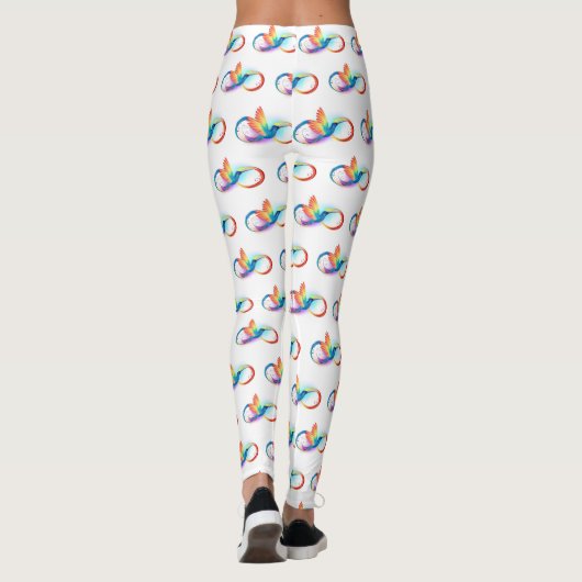 Rainbow Hummingbird mit dem Symbol Unendlichkeit Leggings (Rückseite)