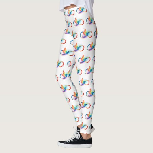 Rainbow Hummingbird mit dem Symbol Unendlichkeit Leggings (Links)