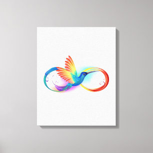 Rainbow Hummingbird mit dem Symbol Unendlichkeit Leinwanddruck