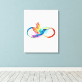Rainbow Hummingbird mit dem Symbol Unendlichkeit Leinwanddruck (Insitu (Holzboden))