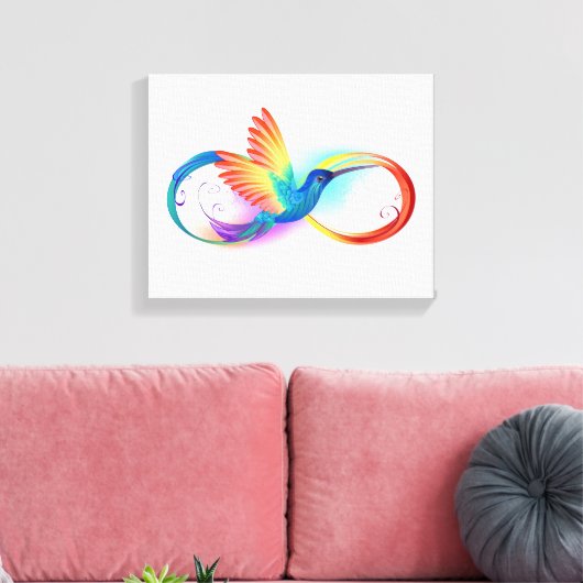 Rainbow Hummingbird mit dem Symbol Unendlichkeit Leinwanddruck (Insitu (Wohnzimmer))