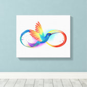 Rainbow Hummingbird mit dem Symbol Unendlichkeit Leinwanddruck (Insitu (Holzboden))