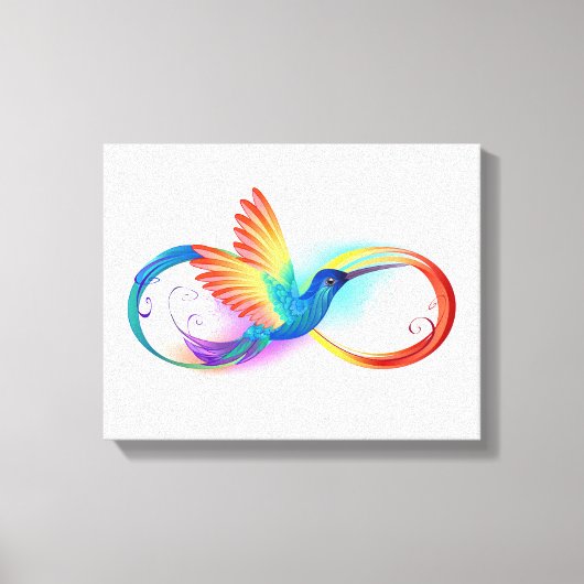 Rainbow Hummingbird mit dem Symbol Unendlichkeit Leinwanddruck (Vorderseite)