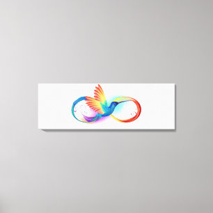 Rainbow Hummingbird mit dem Symbol Unendlichkeit Leinwanddruck