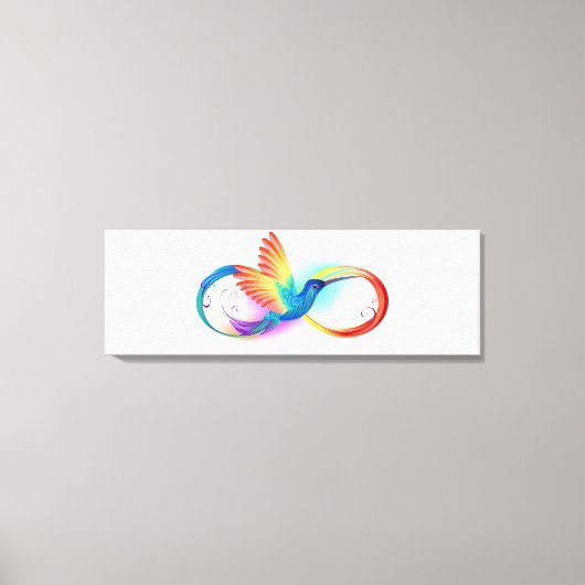 Rainbow Hummingbird mit dem Symbol Unendlichkeit Leinwanddruck (Vorderseite)