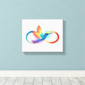 Rainbow Hummingbird mit dem Symbol Unendlichkeit Leinwanddruck (Insitu (Holzboden))