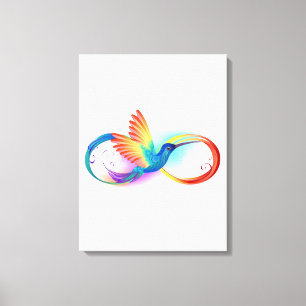 Rainbow Hummingbird mit dem Symbol Unendlichkeit Leinwanddruck