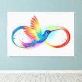 Rainbow Hummingbird mit dem Symbol Unendlichkeit Leinwanddruck (Insitu (Holzboden))