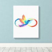 Rainbow Hummingbird mit dem Symbol Unendlichkeit Leinwanddruck (Insitu (Holzboden))