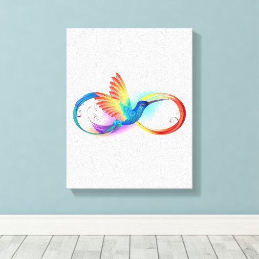 Rainbow Hummingbird mit dem Symbol Unendlichkeit Leinwanddruck (Insitu (Holzboden))