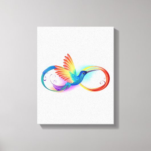 Rainbow Hummingbird mit dem Symbol Unendlichkeit Leinwanddruck (Vorderseite)