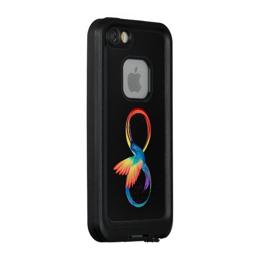 Rainbow Hummingbird mit dem Symbol Unendlichkeit LifeProof iPhone Hülle (Hinten/Rechts)