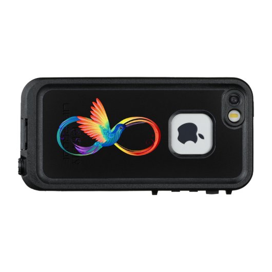 Rainbow Hummingbird mit dem Symbol Unendlichkeit LifeProof iPhone Hülle (Rückseite (Horizontal))