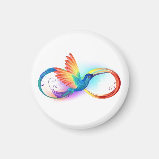 Rainbow Hummingbird mit dem Symbol Unendlichkeit Magnet (Vorne)