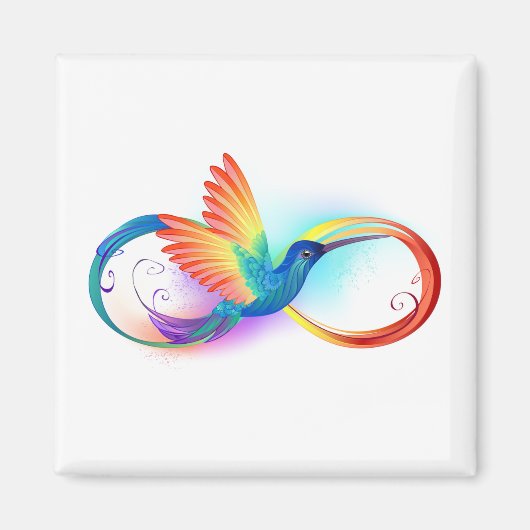 Rainbow Hummingbird mit dem Symbol Unendlichkeit Magnet (Vorne)