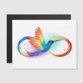 Rainbow Hummingbird mit dem Symbol Unendlichkeit Magneteinladung (Vorne/Hinten)
