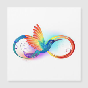 Rainbow Hummingbird mit dem Symbol Unendlichkeit Magneteinladung