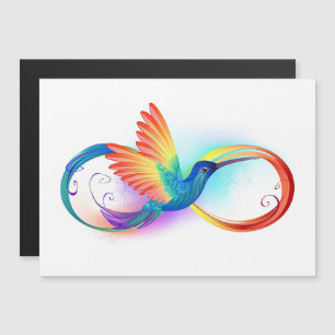 Rainbow Hummingbird mit dem Symbol Unendlichkeit Magneteinladung