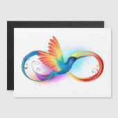 Rainbow Hummingbird mit dem Symbol Unendlichkeit Magneteinladung (Vorne/Hinten)