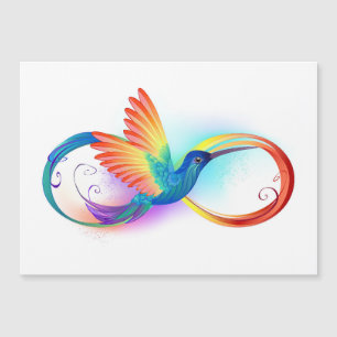 Rainbow Hummingbird mit dem Symbol Unendlichkeit Magneteinladung