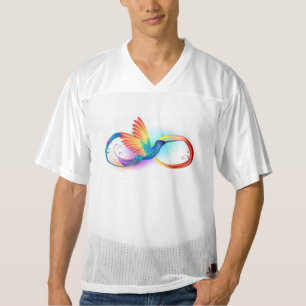 Rainbow Hummingbird mit dem Symbol Unendlichkeit Männer Football Trikot