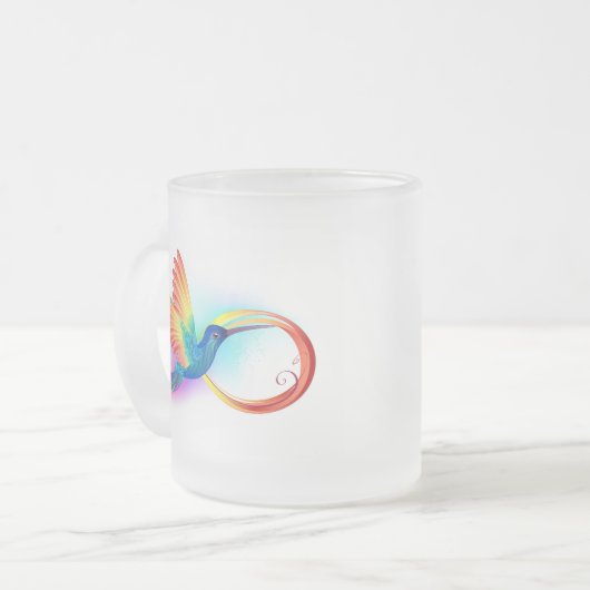 Rainbow Hummingbird mit dem Symbol Unendlichkeit Mattglastasse (Vorderseite Links)