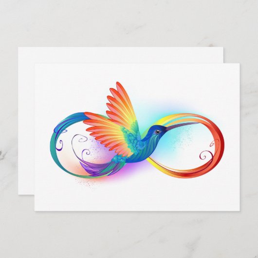 Rainbow Hummingbird mit dem Symbol Unendlichkeit Menükarte (Vorne/Hinten)
