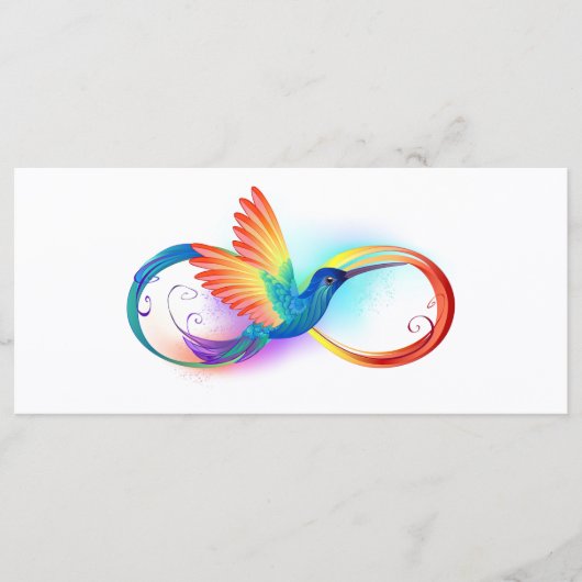 Rainbow Hummingbird mit dem Symbol Unendlichkeit Menükarte (Vorderseite)